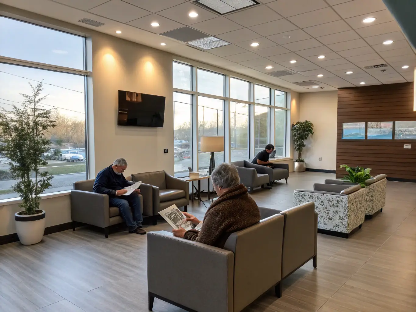 A modern, state-of-the-art clinic interior, emphasizing cleanliness, advanced technology, and a comfortable environment for patients.