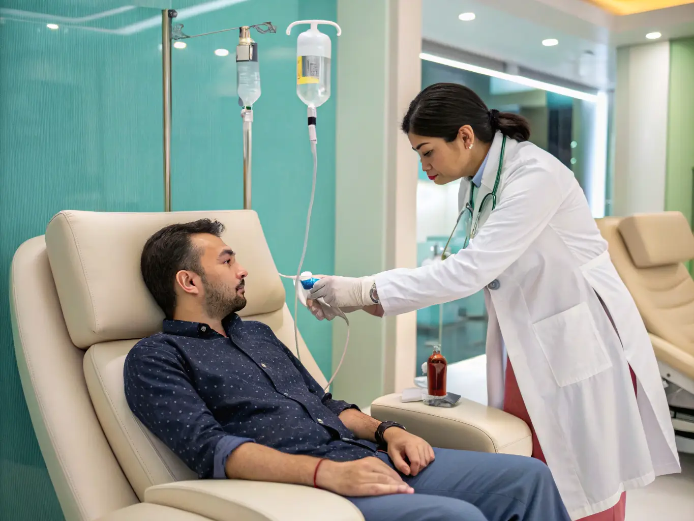 A visual representation of stem cell treatment being administered at Hair Art Clinics, highlighting the regenerative properties and potential for hair restoration.